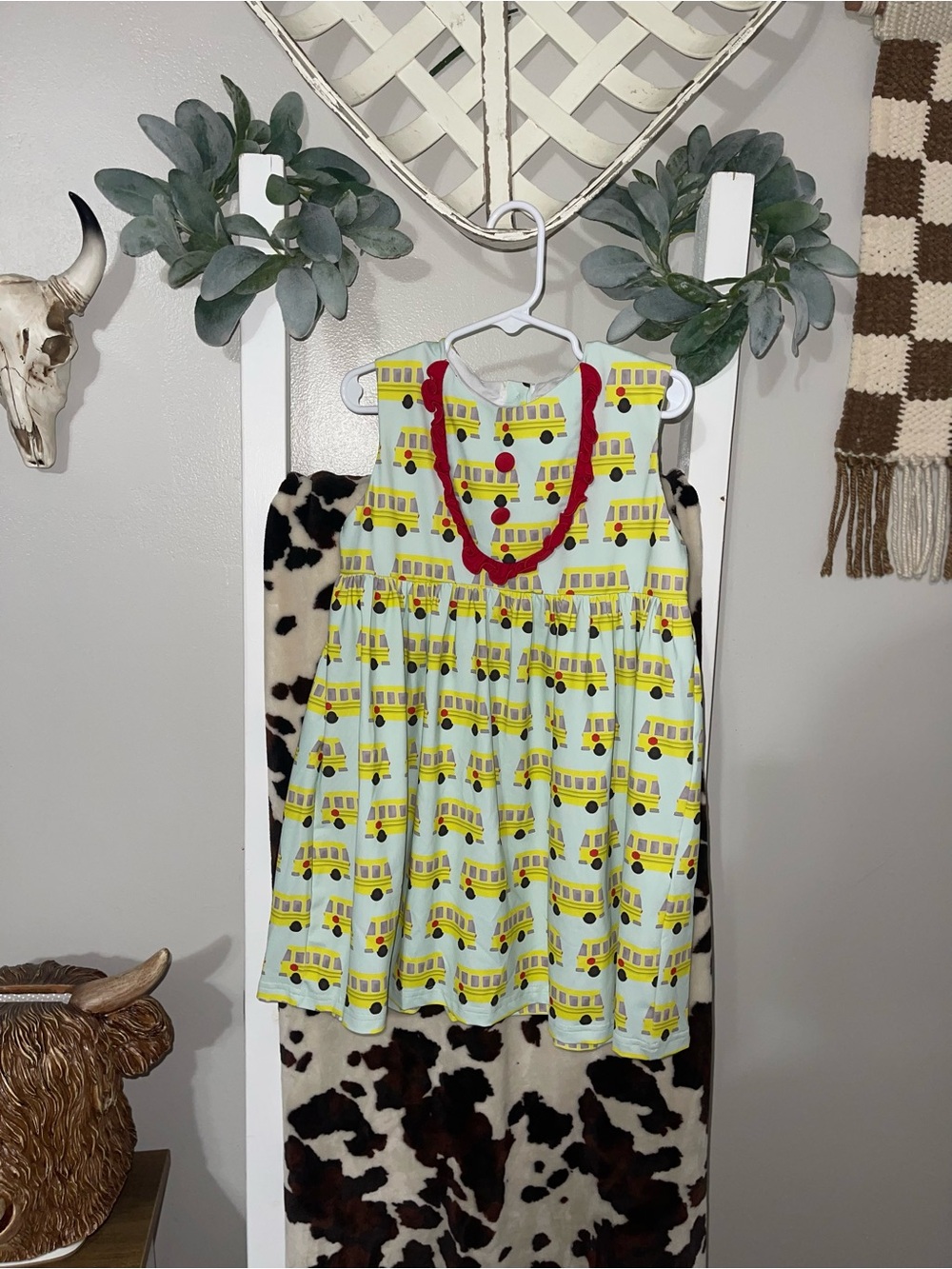 Classic southern smocks Yellow School Bus Print dress size 4t